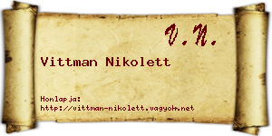 Vittman Nikolett névjegykártya